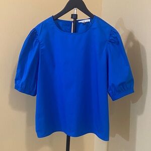Vibrant Blue Puff Sleeve Blouse